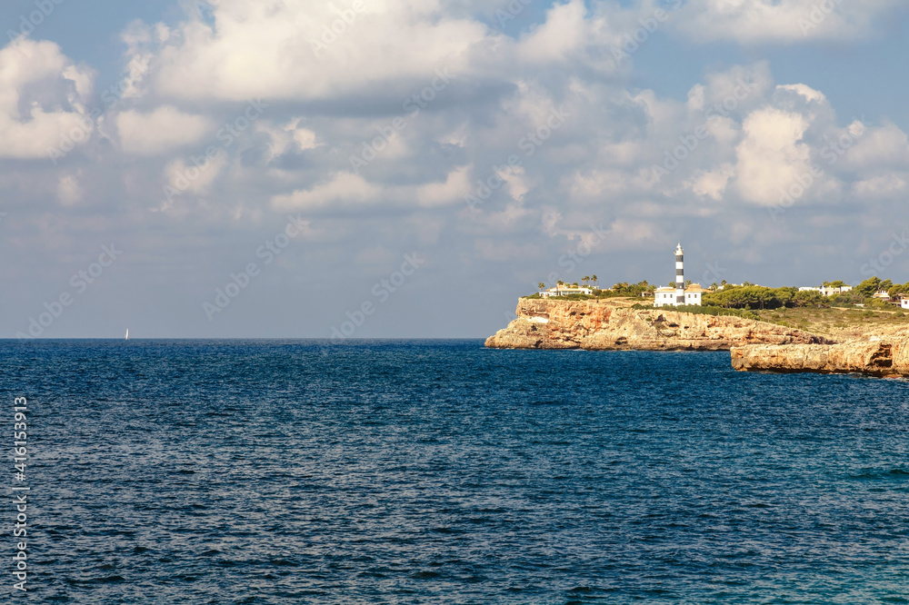 Lighthouse at the sea.Mallorca island