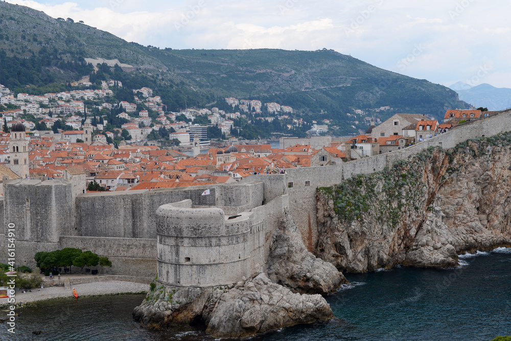 Dubrovnik castle and old city on the adriatic sea. Croatia.