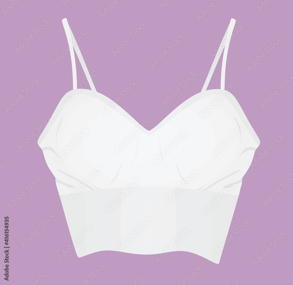 White stripe bra t shirt. vector illustration White stripe bra t shirt. vector illustration