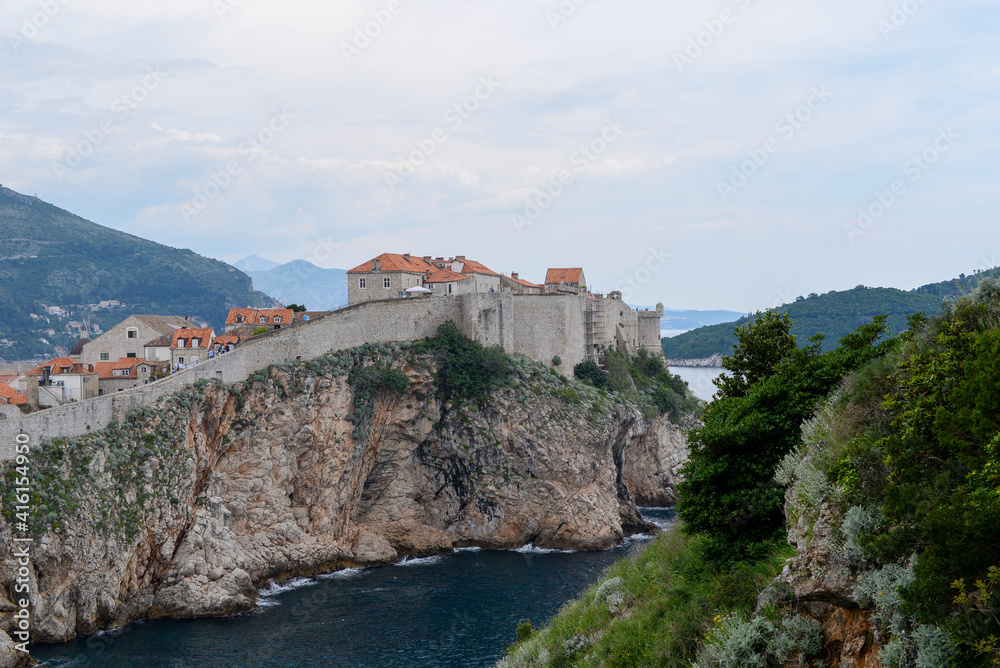 Dubrovnik castle and old city on the adriatic sea. Croatia.