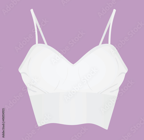 White stripe bra t shirt. vector illustration