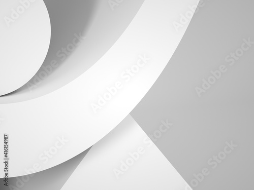 Fototapeta Naklejka Na Ścianę i Meble -  Abstract 3d architectural background. White geometric shapes