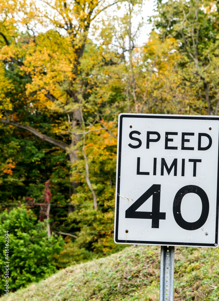 A speed limit sign