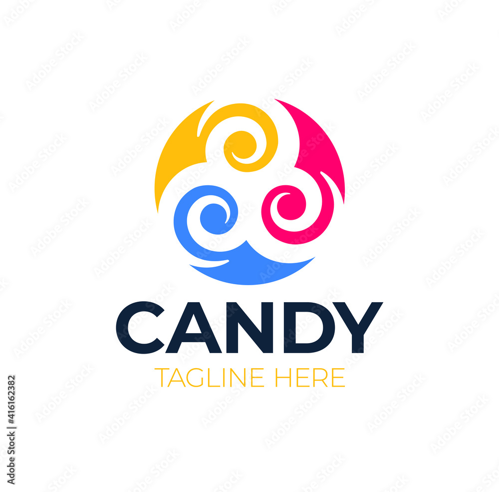 Candy vector logo. Vector logotype for sweets, candy shop, boutique, store