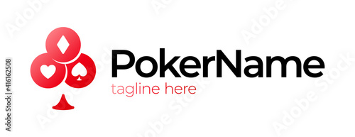 Poker Card Symbol Game logo. Casino Logo Design Concept Template