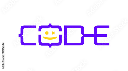 Code Geek Logo Design Template. Software company logo template design.