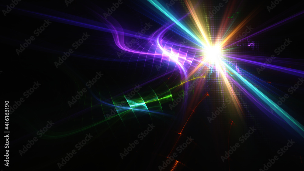 Abstract background, smooth red multicolored on a black background.