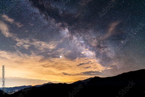 Milky Way Galaxy in Mountains in Colorado  Astrophotography NIght Sky Starry Night Background  Science Astronomy Concept