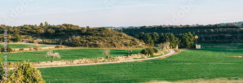 Field with cabin and mill in Catalonia