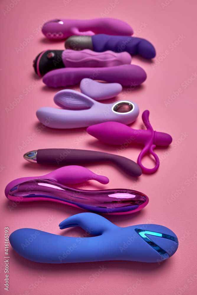 Erotic pleasure toys represented in sex shop. Sexual desire concept. If you want to get some pleasure in intimate life, you can buy dildo Erotic pleasure toys represented in sex shop. Sexual desire concept. If you want to get some pleasure in intimate life, you can buy dildo