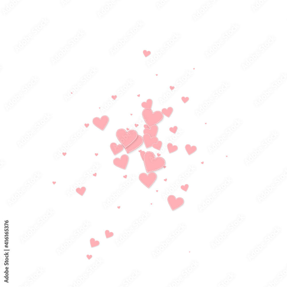 Pink heart love confettis. Valentine's day explosi