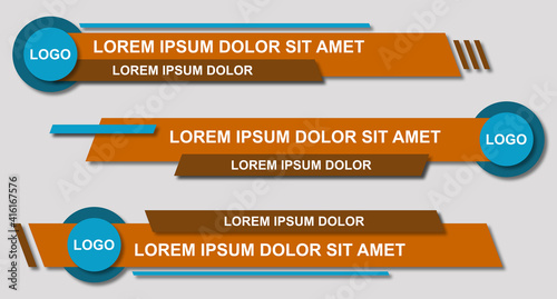Set futuristic lower thirds set template vector. Template layout design banner for bar Headline news title. Modern design style. Vector illustration