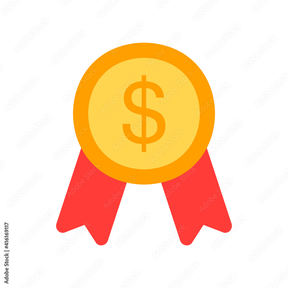 Medal icon vector illustration in flat style about marketing and growth for any projects