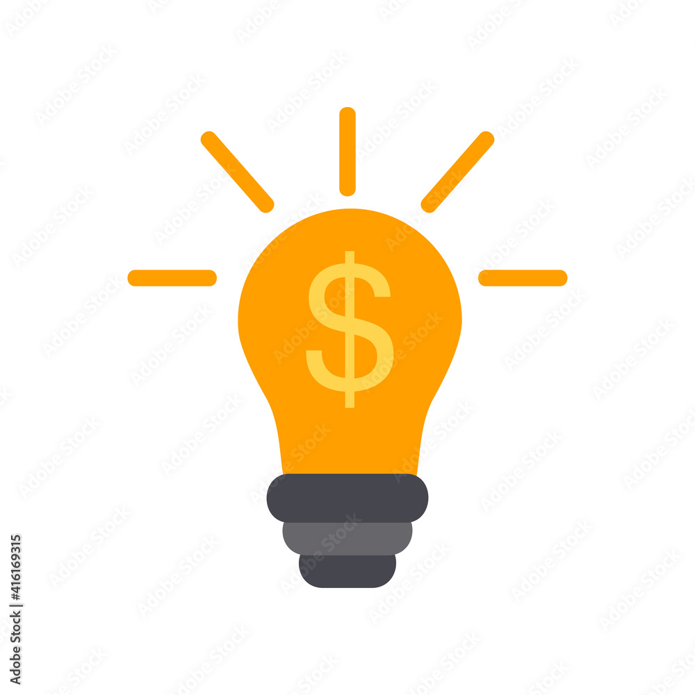 Idea icon vector illustration in flat style about marketing and growth for any projects Idea icon vector illustration in flat style about marketing and growth for any projects