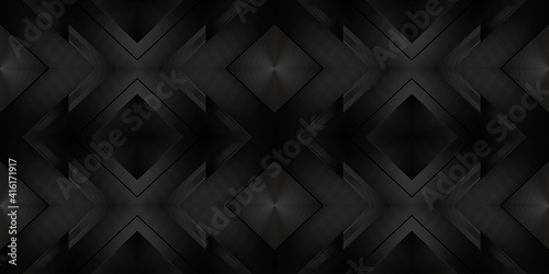 Luxury geometric seamless pattern with striped rhombuses. Modern vector symmetric ornament.