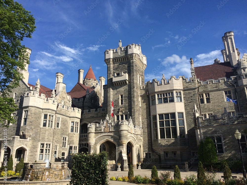 Casa Loma - a historic house museum and Gothic Revival style mansion, garden in midtown Toronto, Ontario, Canada.