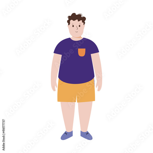 Obese boy concept