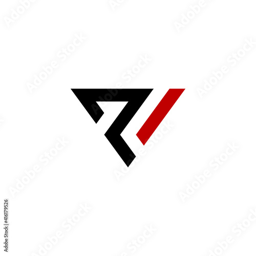 ri triangle logo design vector icon luxury