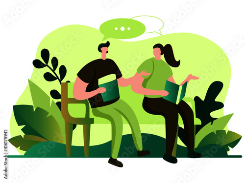 students are discussing
