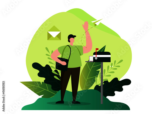 postal clerk sends letters