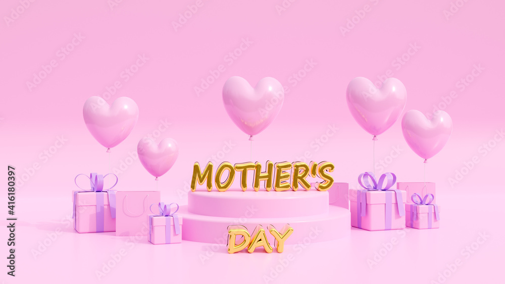 Mother's day sale pink background banner, used as flyers, invitation, posters, brochure. Copy space
