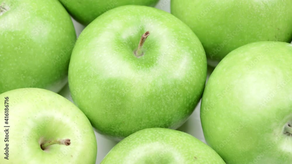 Fresh Green Apples. Macro shot of rotating Fruits. Fresh Green Apples. Macro shot of rotating Fruits.
