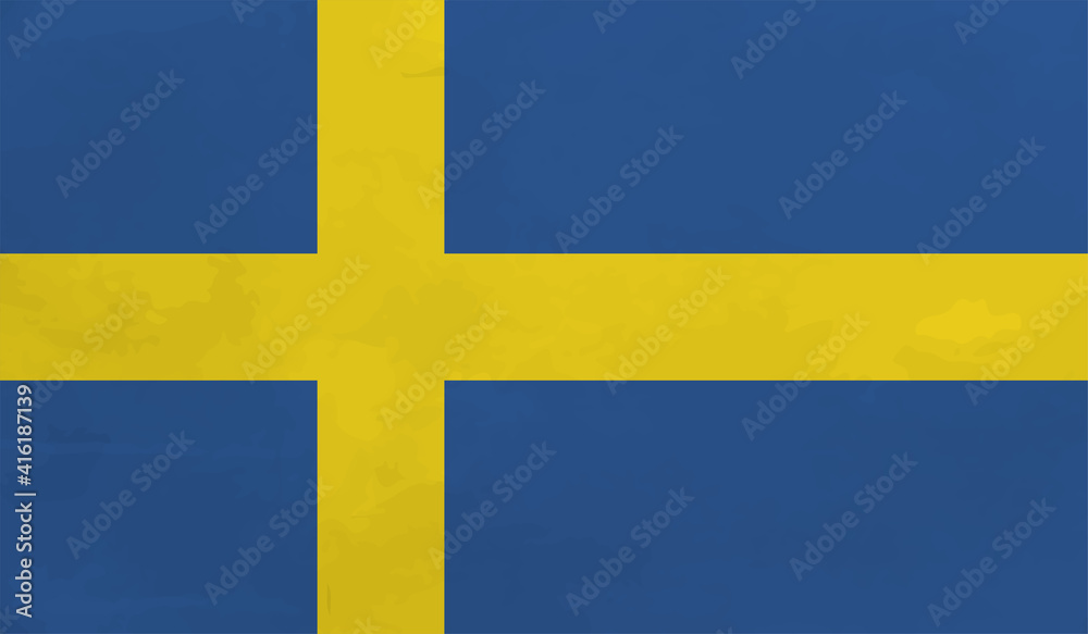 Grunge Sweden flag. Sweden flag with waving grunge texture. Grunge Sweden flag. Sweden flag with waving grunge texture.