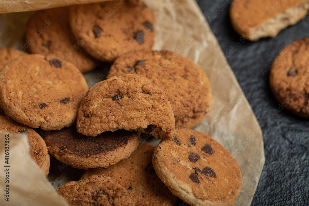 Some of delicious cookies on a parchment paper Some of delicious cookies on a parchment paper