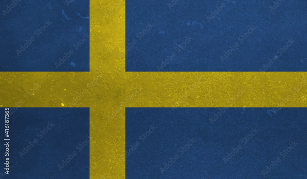 Grunge Sweden flag. Sweden flag with waving grunge texture. Grunge Sweden flag. Sweden flag with waving grunge texture.