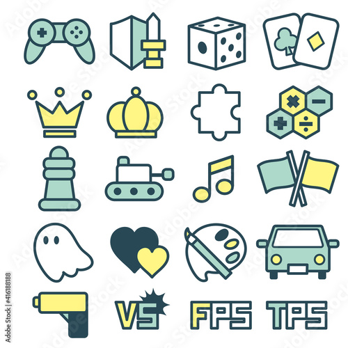 ゲームジャンルアイコンセット　カラフル