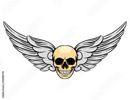 The short angle wings with the unique human dead skull