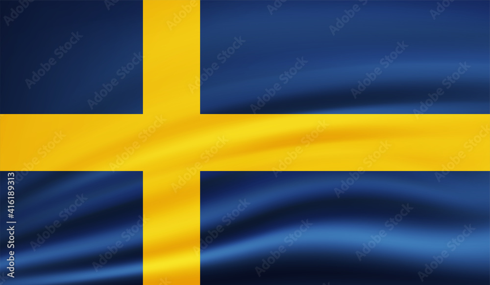 Grunge Sweden flag. Sweden flag with waving grunge texture. Grunge Sweden flag. Sweden flag with waving grunge texture.