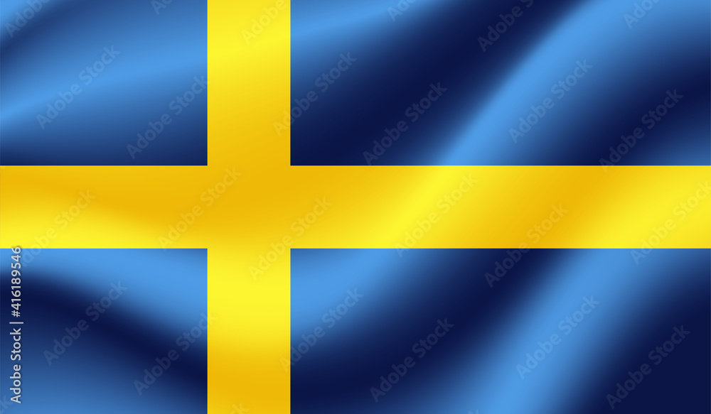 Grunge Sweden flag. Sweden flag with waving grunge texture. Grunge Sweden flag. Sweden flag with waving grunge texture.