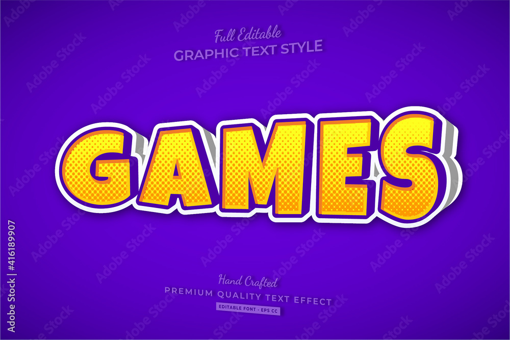 Games Cartoon 3D Editable Text Effect Font Style Games Cartoon 3D Editable Text Effect Font Style