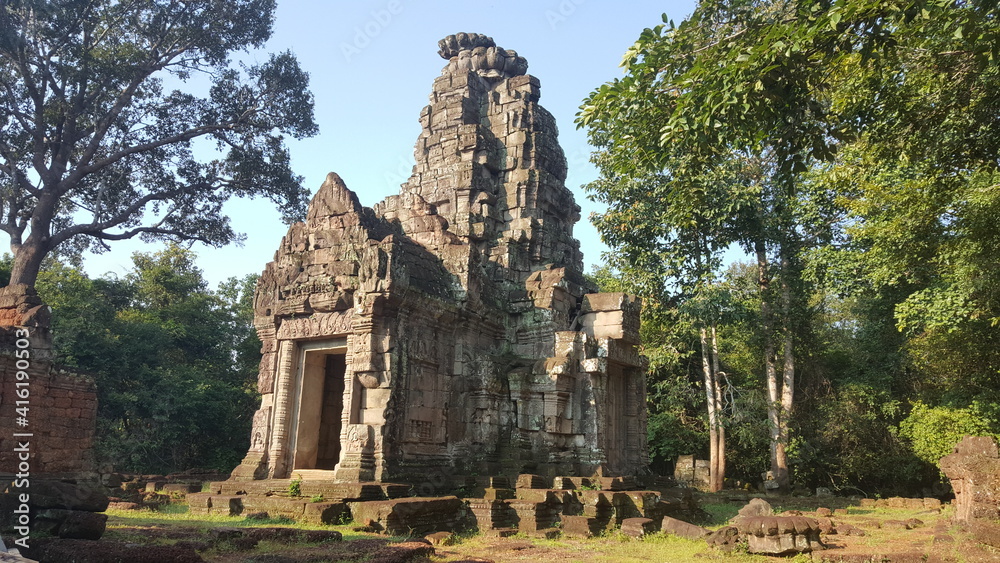 Cambodia. Prasat Prei is a 12th century temple built by King Jayavarman VII in the late 12th century. It was originally built as a Buddhist temple. Angkor period. Siem Reap province.