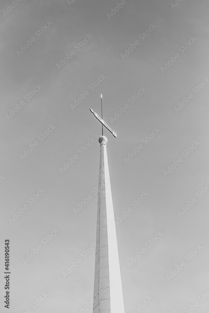 Building steeple with weather vane Building steeple with weather vane
