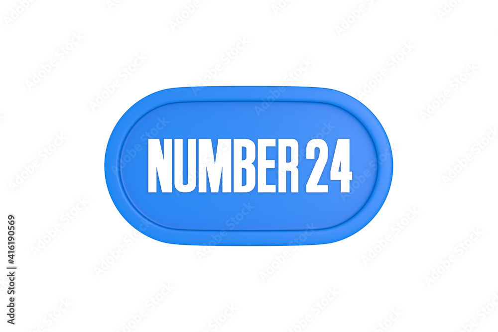 24 Number sign in light blue color isolated on white background, 3d render. 24 Number sign in light blue color isolated on white background, 3d render.