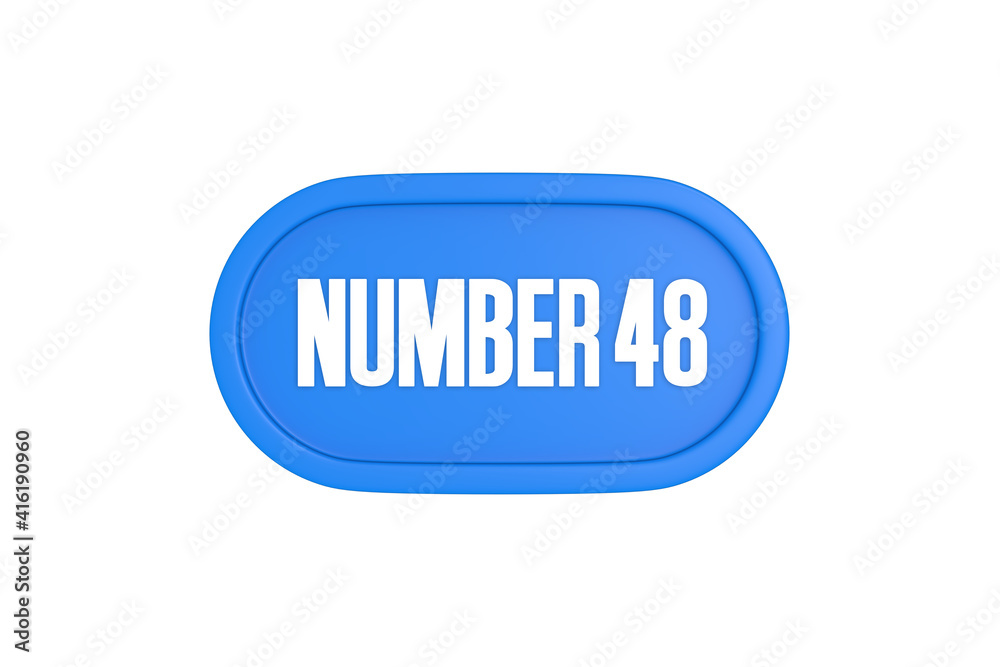 48 Number sign in light blue color isolated on white background, 3d render. 48 Number sign in light blue color isolated on white background, 3d render.