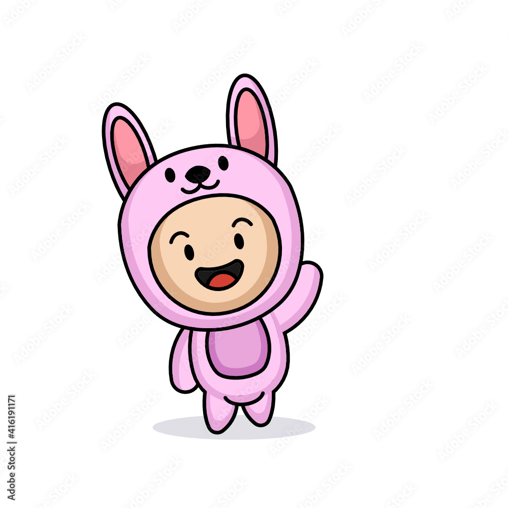 Cute kid with a bunny rabbit costume Cute kid with a bunny rabbit costume