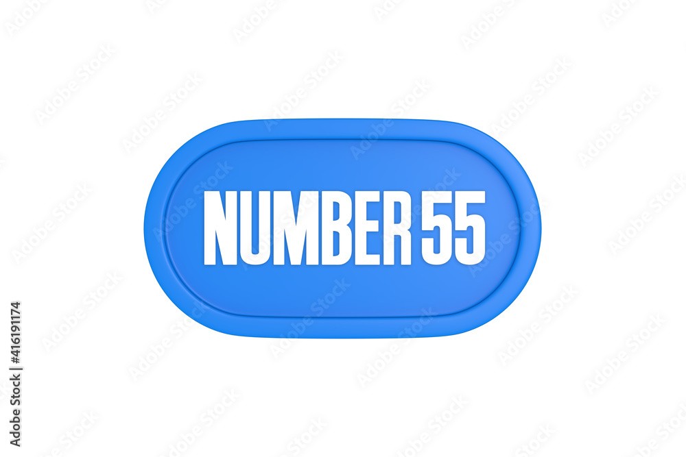 55 Number sign in light blue color isolated on white background, 3d render. 55 Number sign in light blue color isolated on white background, 3d render.