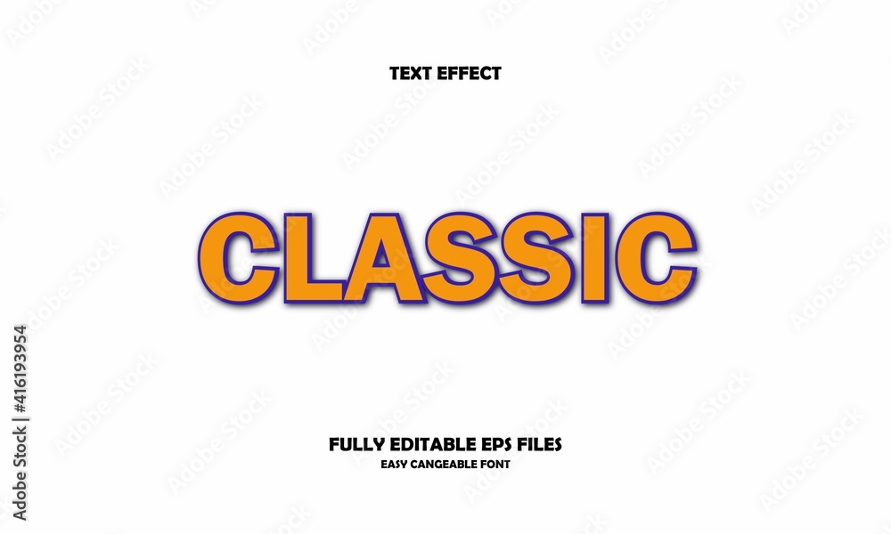 classic style editable text effect