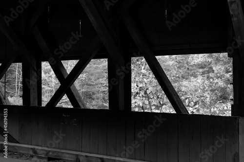 Looking outside from a covered bridge © James S. Cowan