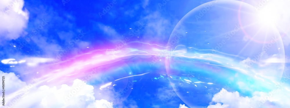 青空に架かる芸術的な虹stock Illustration Adobe Stock