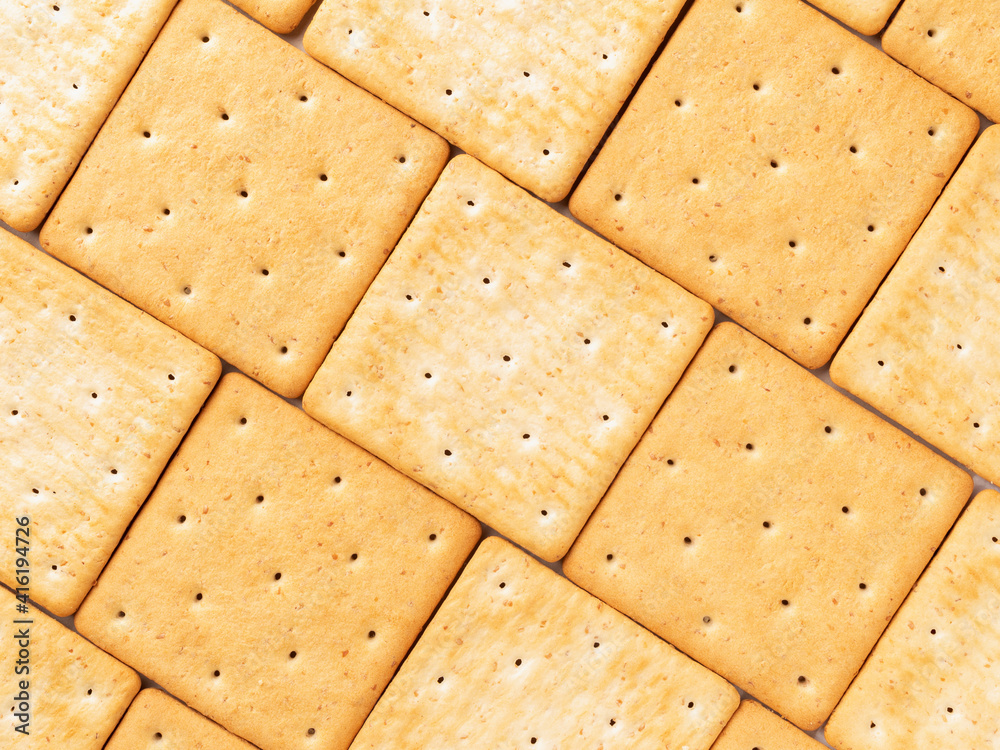 Background from crispy crackers with bran