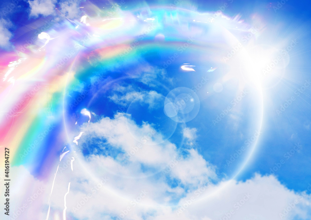 青空に架かる芸術的な虹stock Illustration Adobe Stock