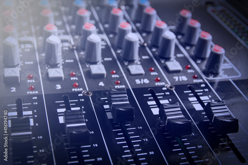 Part of an audio sound mixer