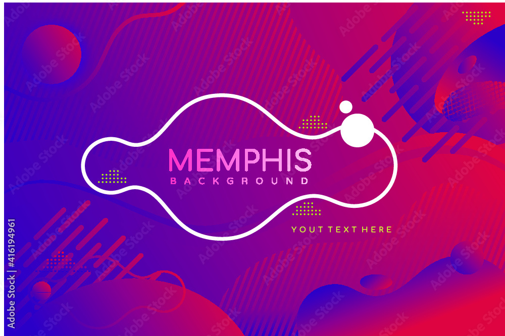 Memphis Background. Greeting card. Vector illustration. 