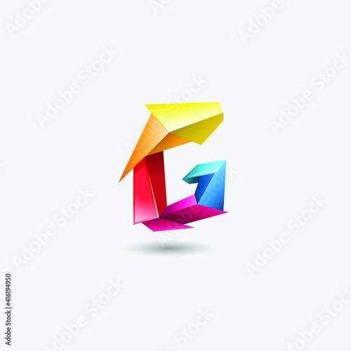 Free Download 3d letter G colorfull logo with glossy blades vector illustration - GFXLoad
