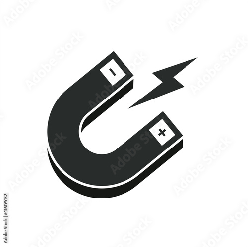 illustration of magnet with 3 dimensi effect, vector art. photo