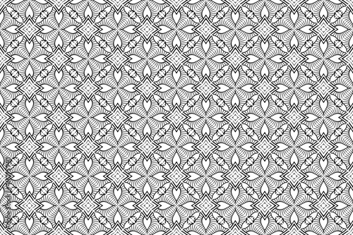 Seamless hand drawn pattern black and white